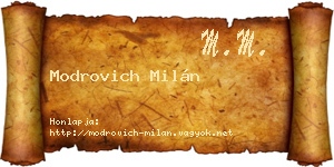 Modrovich Milán névjegykártya