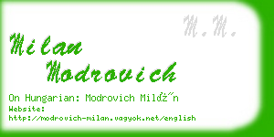 milan modrovich business card